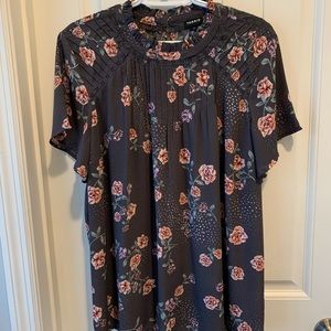 Torrid Gray Floral Blouse